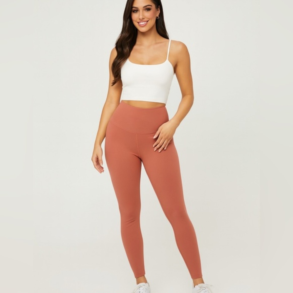 Old Navy Active Powersoft High Waisted Leggings Terracotta Clay Pink Medium